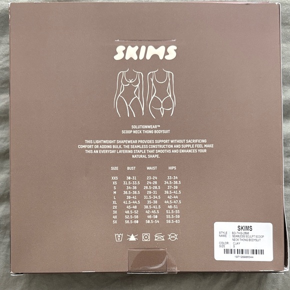 SKIMS Scoop Neck Thong Bodysuit in Clay - Picture 2 of 4